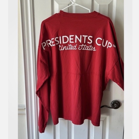 Malbon Presidents Cup United States Souvenir Long Sleeve T-Shirt Red - Picture 3 of 10